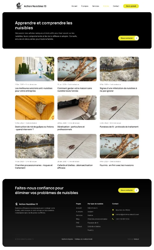 Action Nuisibles 13 - Page articles, conseils et prévention nuisibles