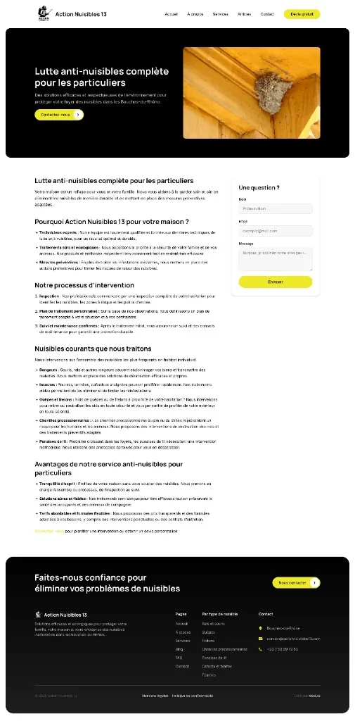 Action Nuisibles 13 - Service lutte anti-nuisibles pour particuliers
