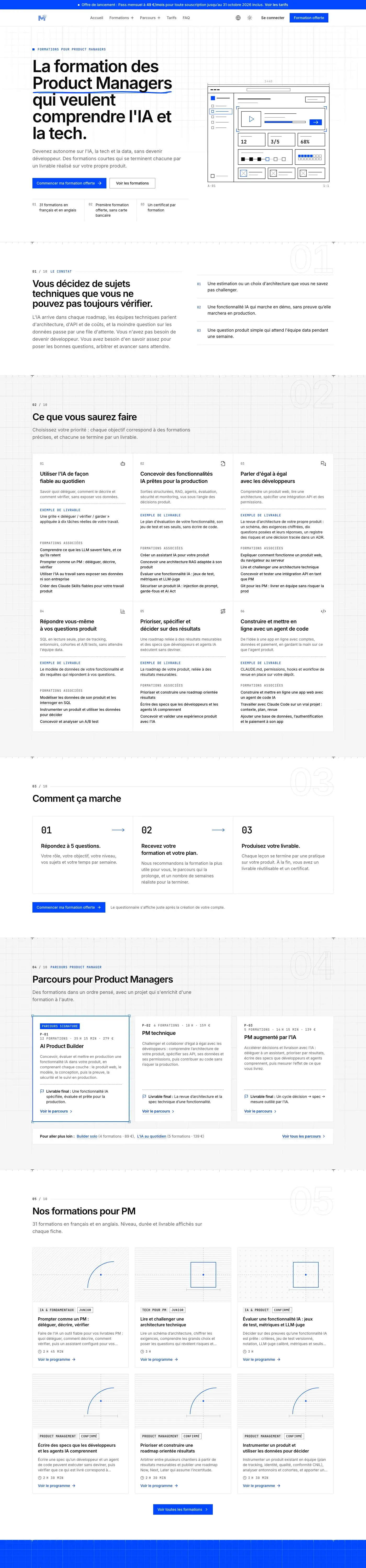 Aperçu du projet Plateforme de formation
